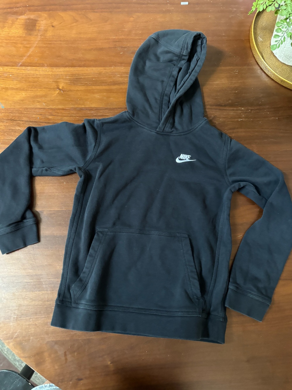 Nike Black Hoodie with White Embroidered Logo